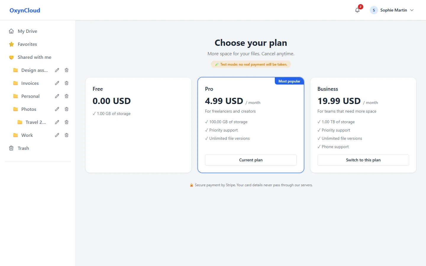 Paid plans