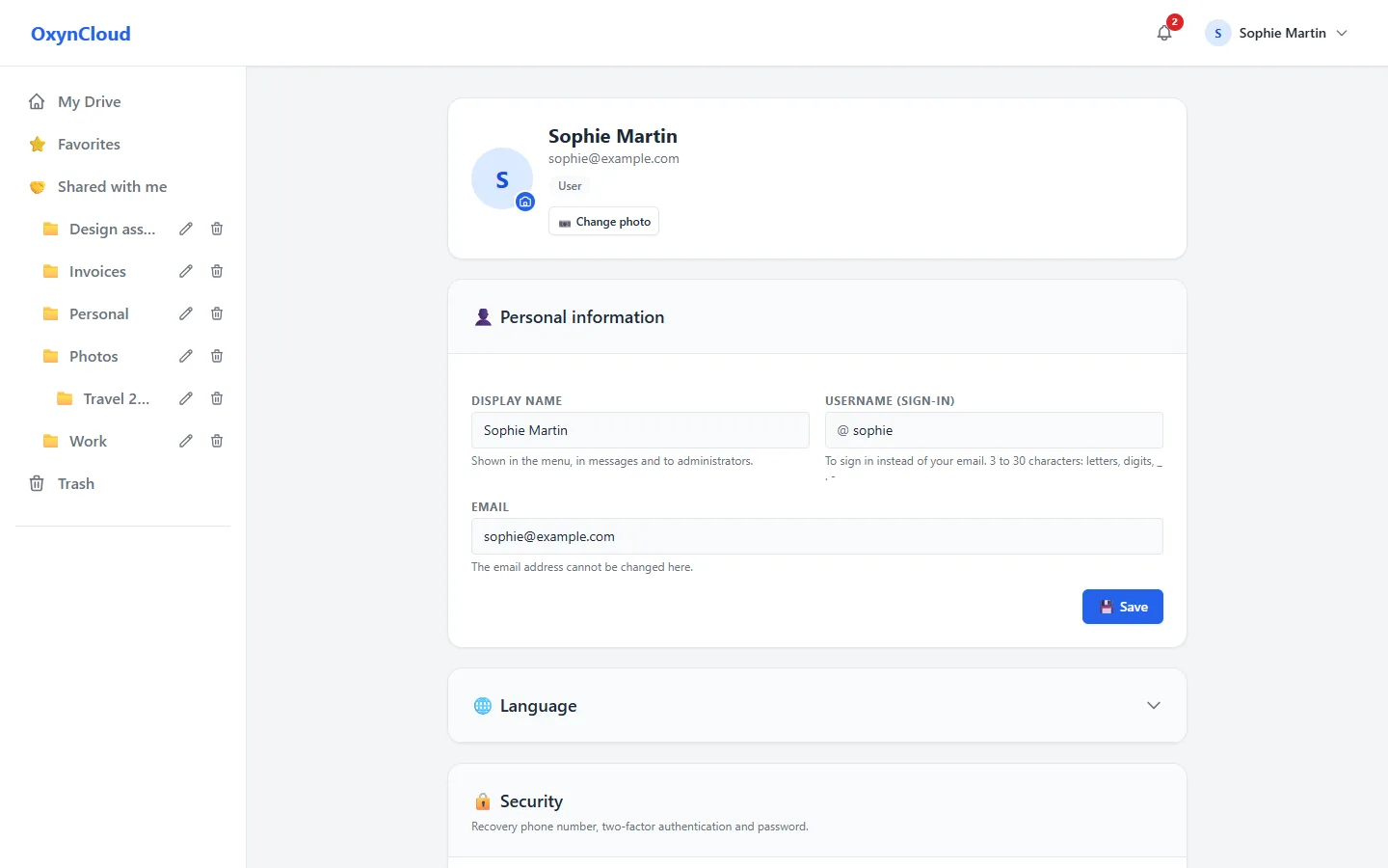 Security settings