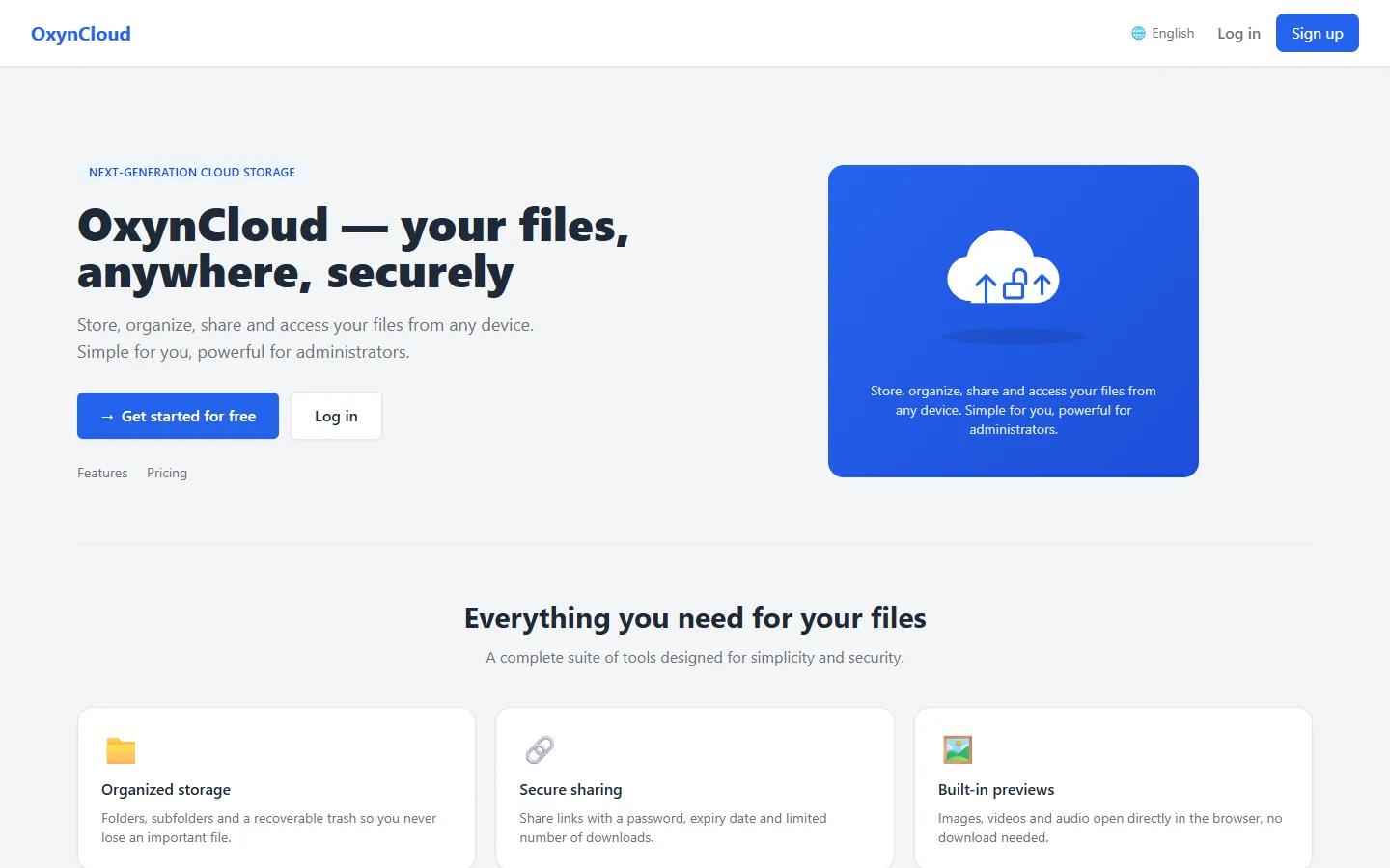 Editable home page